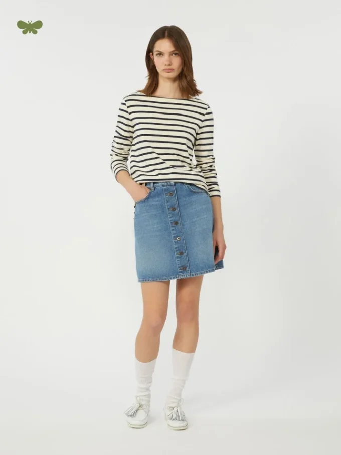 Ægte denim-miniskirt, marineblå Ægte denim-miniskirt, marineblå