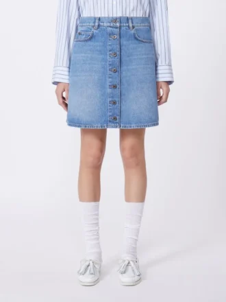 Ægte denim-miniskirt, marineblå