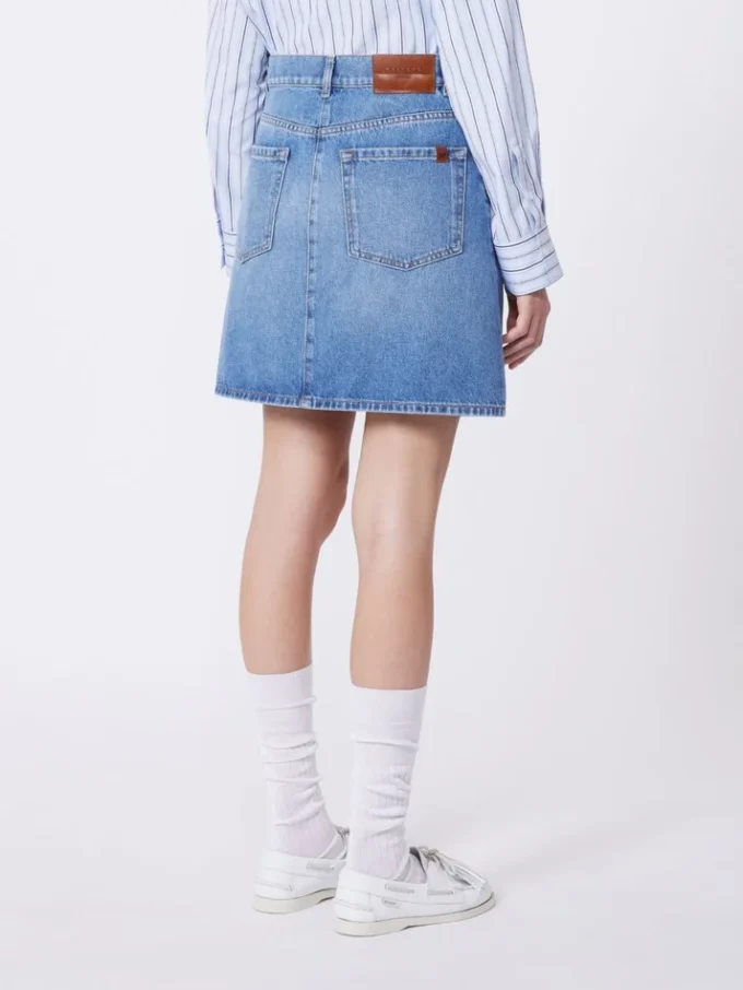 Ægte denim-miniskirt, marineblå Ægte denim-miniskirt, marineblå