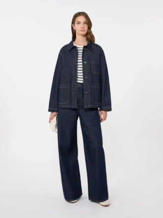 Ægte denim-shacket, marineblå