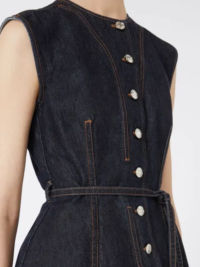 Ærmeløs denimtop, midnatsblå Ærmeløs denimtop, midnatsblå