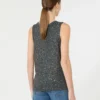Ærmeløs sweater med pailletter, mørkegrå Ærmeløs sweater med pailletter, mørkegrå