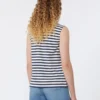 Ærmeløs top i interlock-jersey, marineblå Ærmeløs top i interlock-jersey, marineblå