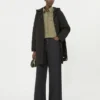 Asymmetrisk vasket bomuldsskjorte, khaki Asymmetrisk vasket bomuldsskjorte, khaki