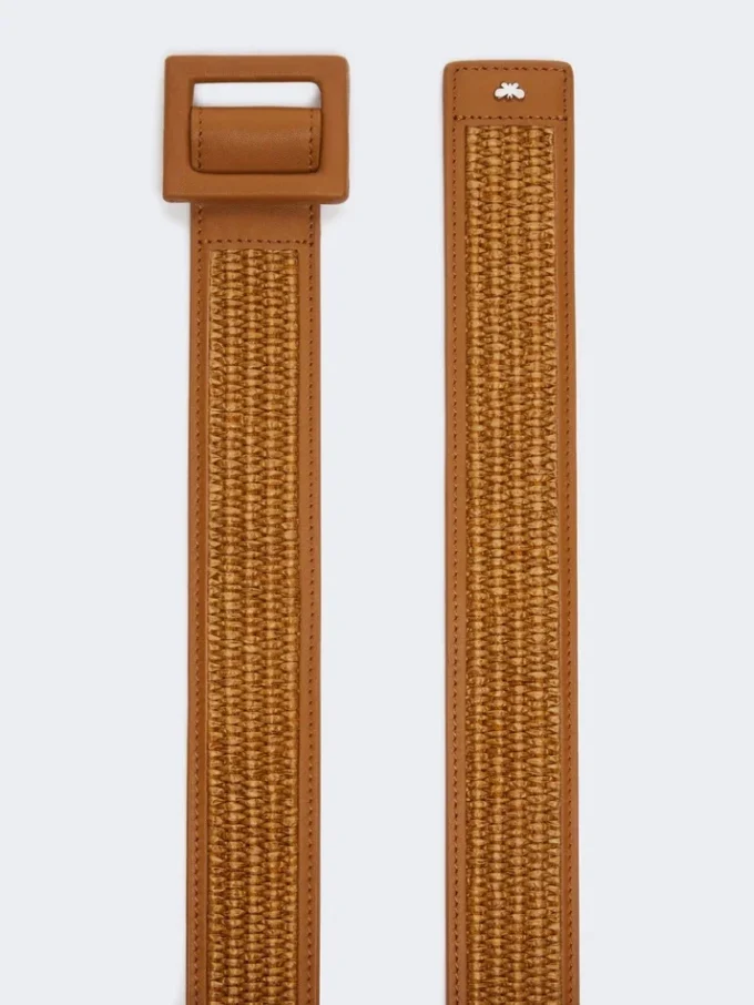 Bælte med raffia-effekt, mandarin Bælte med raffia-effekt, mandarin