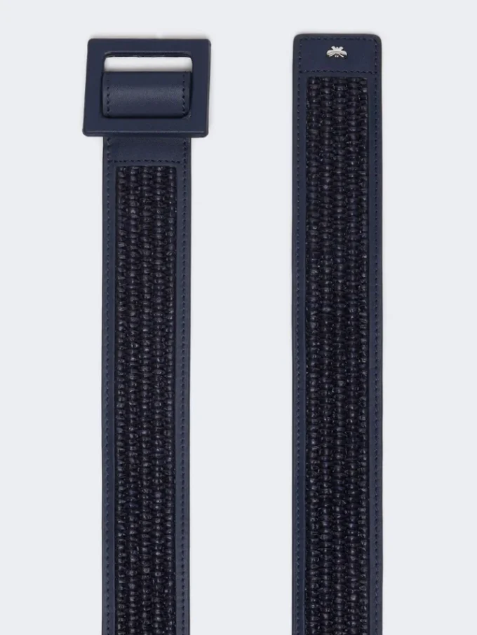 Bælte med raffia-effekt, ultramarin Bælte med raffia-effekt, ultramarin