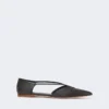 Ballerinasko i raffia-look med kurveflet, sort