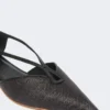 Ballerinasko i raffia-look med kurveflet, sort