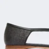 Ballerinasko i raffia-look med kurveflet, sort