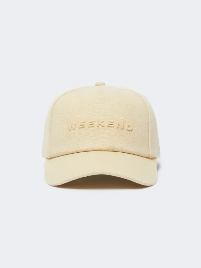 Baseballkasket i canvas, beige Baseballkasket i canvas, beige
