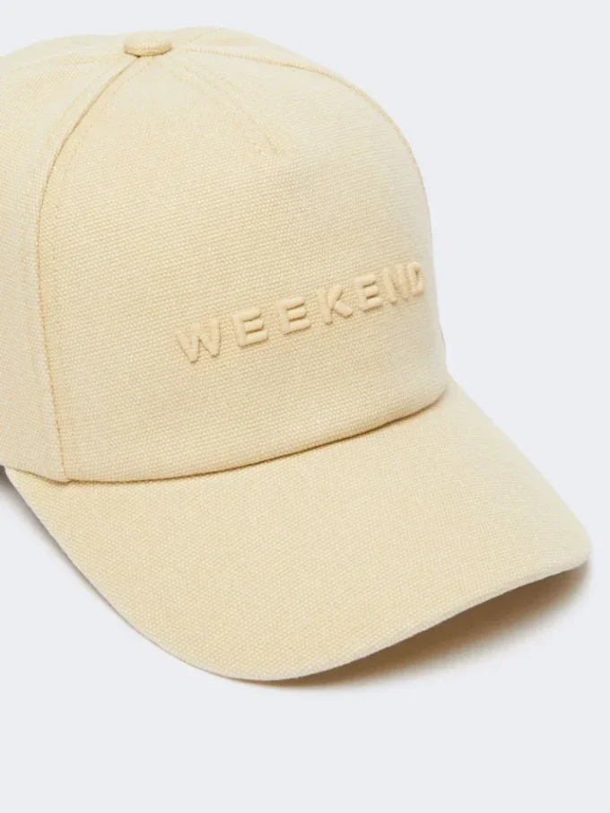 Baseballkasket i canvas, beige Baseballkasket i canvas, beige
