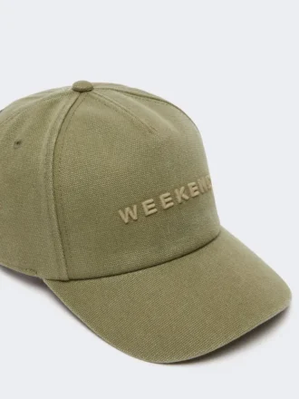 Baseballkasket i canvas, khaki Baseballkasket i canvas, khaki