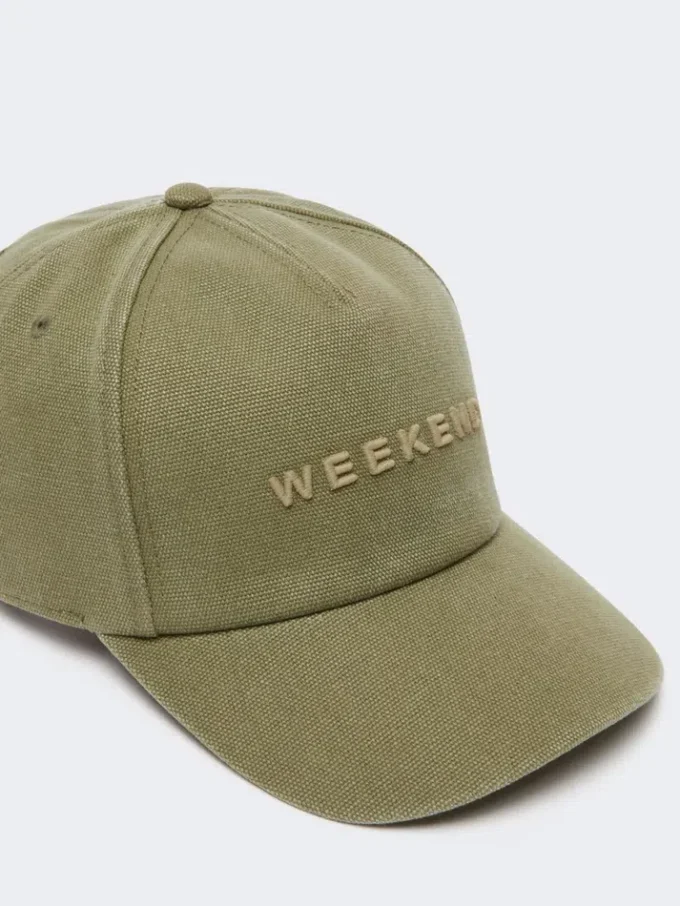 Baseballkasket i canvas, khaki Baseballkasket i canvas, khaki