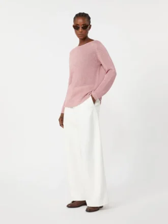 Basic sweater i linnedgarn, antikrosa