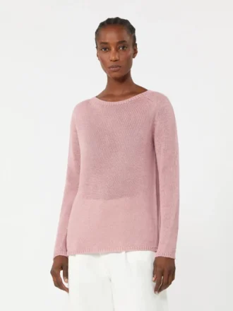 Basic sweater i linnedgarn, antikrosa