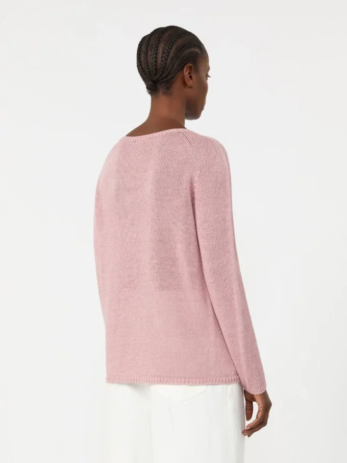 Basic sweater i linnedgarn, antikrosa Basic sweater i linnedgarn, antikrosa