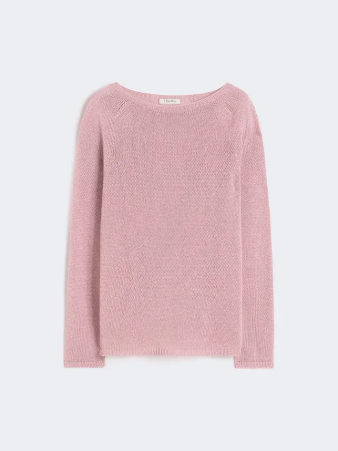 Basic sweater i linnedgarn, antikrosa Basic sweater i linnedgarn, antikrosa