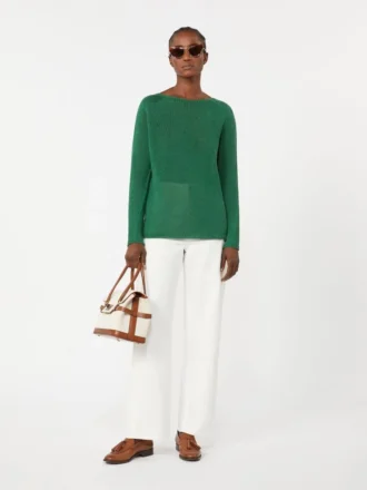 Basic sweater i linnedgarn, grøn