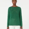 Basic sweater i linnedgarn, grøn Basic sweater i linnedgarn, grøn