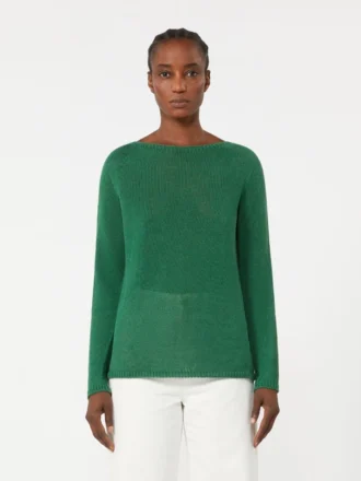Basic sweater i linnedgarn, grøn