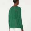 Basic sweater i linnedgarn, grøn Basic sweater i linnedgarn, grøn