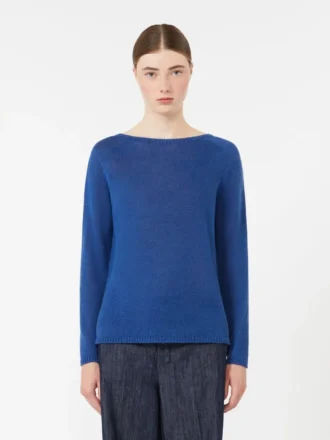 Basic sweater i linnedgarn, kornblå