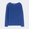 Basic sweater i linnedgarn, kornblå Basic sweater i linnedgarn, kornblå