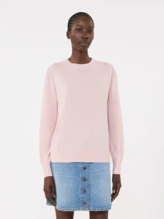 Basic sweater i uld og kashmir, lyserød
