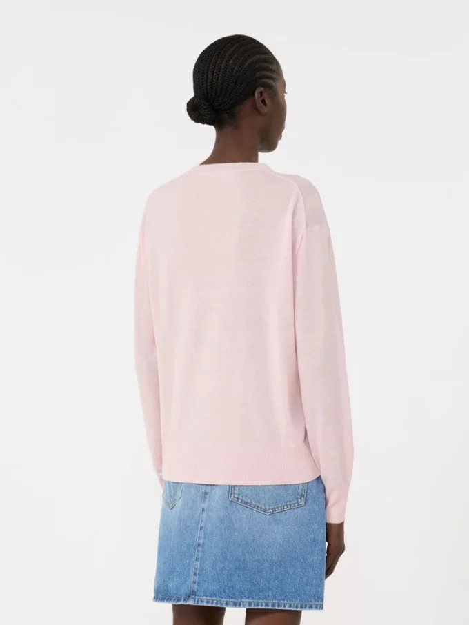 Basic sweater i uld og kashmir, lyserød Basic sweater i uld og kashmir, lyserød