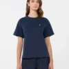 Basis-T-shirt i bomuld, marineblå Basis-T-shirt i bomuld, marineblå