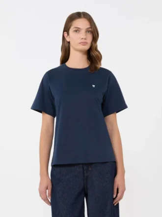 Basis-T-shirt i bomuld, marineblå
