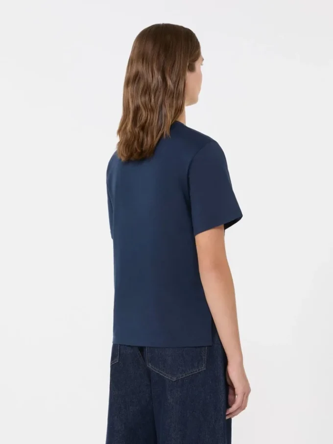 Basis-T-shirt i bomuld, marineblå Basis-T-shirt i bomuld, marineblå