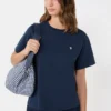 Basis-T-shirt i bomuld, marineblå Basis-T-shirt i bomuld, marineblå