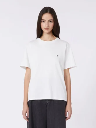 Basis-T-shirt i bomuld, optisk hvid