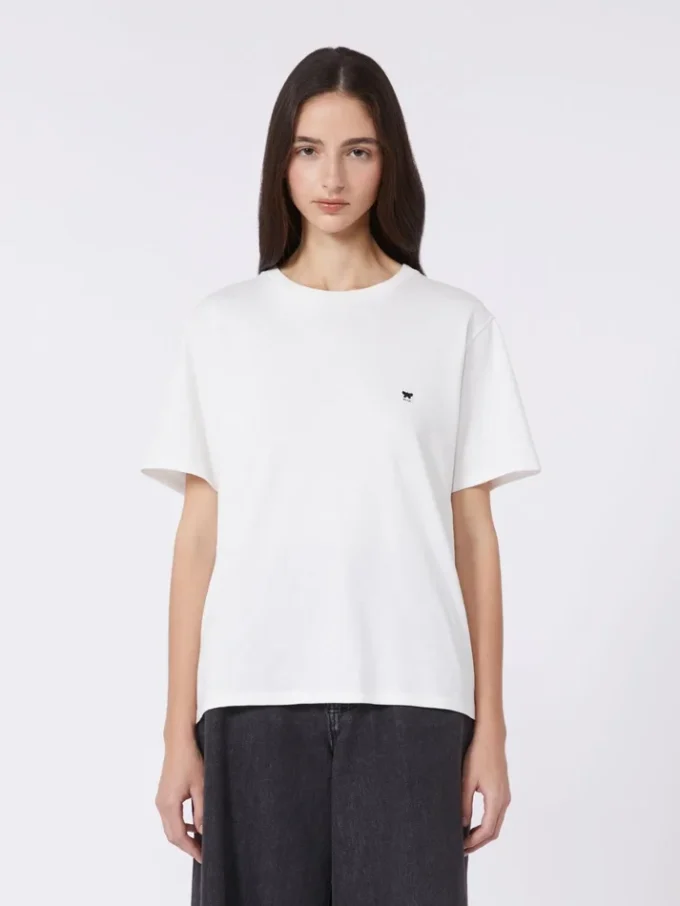 Basis-T-shirt i bomuld, optisk hvid Basis-T-shirt i bomuld, optisk hvid