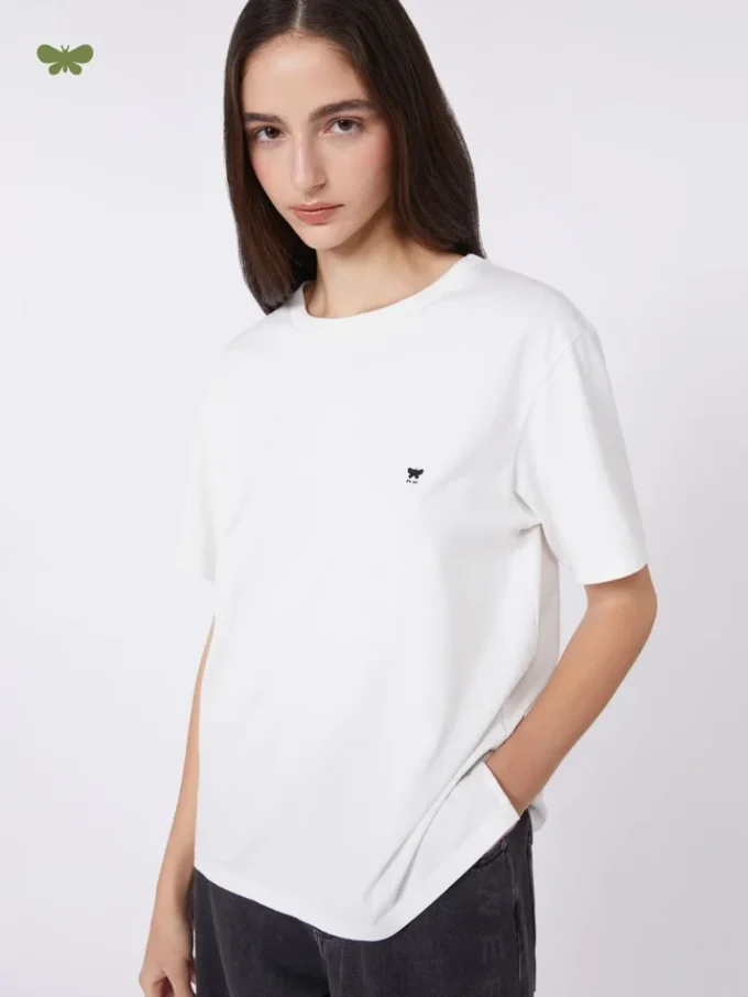 Basis-T-shirt i bomuld, optisk hvid Basis-T-shirt i bomuld, optisk hvid