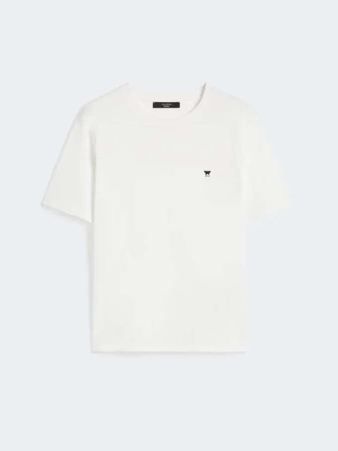 Basis-T-shirt i bomuld, optisk hvid Basis-T-shirt i bomuld, optisk hvid