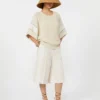Bermudashorts i hør, beige