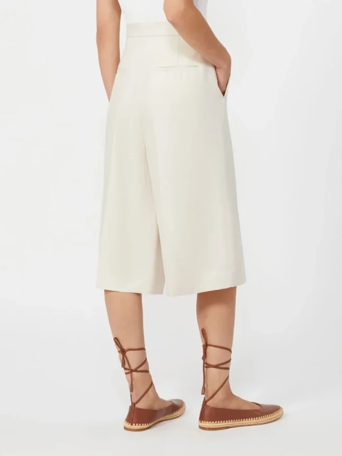 Bermudashorts i hør, beige