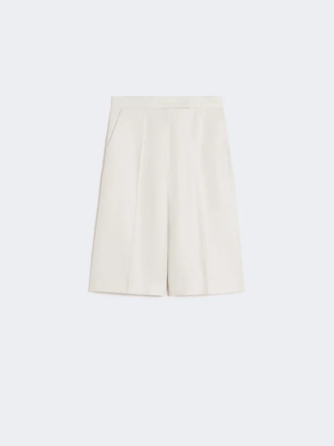 Bermudashorts i hør, beige