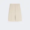 Bermudashorts i uld, mohair og silke, sandfarvede Bermudashorts i uld, mohair og silke, sandfarvede