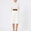 Bermudashorts i viskose-crepe-jersey, hvid Bermudashorts i viskose-crepe-jersey, hvid