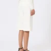 Bermudashorts i viskose-crepe-jersey, hvid Bermudashorts i viskose-crepe-jersey, hvid