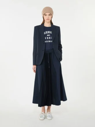 Blazer i bomuldsjersey, marineblå