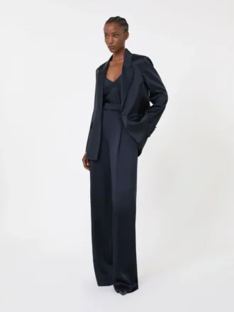 Blazer i Envers-satin, midnatsblå