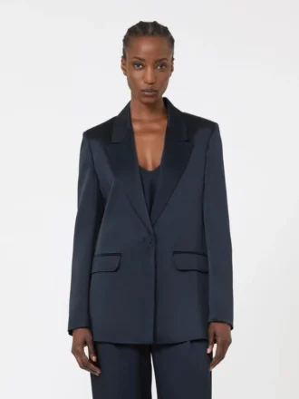 Blazer i Envers-satin, midnatsblå