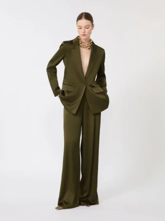 Blazer i Envers-satin, mosgrøn