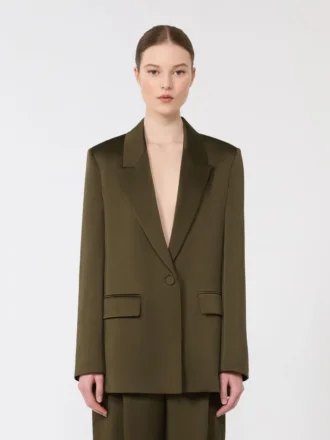Blazer i Envers-satin, mosgrøn