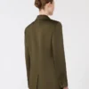 Blazer i Envers-satin, mosgrøn Blazer i Envers-satin, mosgrøn