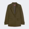 Blazer i Envers-satin, mosgrøn Blazer i Envers-satin, mosgrøn